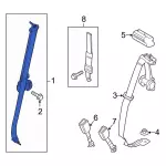 LC3Z26611B64BA - : Center Seat Belt for Ford: F-250 Super Duty, F-350 Super Duty, F-450 Super Duty Image