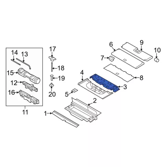 7L1Z4045455AA - Body: Rear Carpet for Ford Image