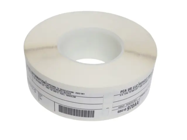 68618970AA - Labels: Vehicle Emission Control Information Label for Ram: 1500 Classic Image