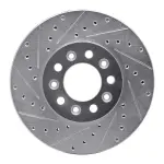 63154085L - : DFC Brake Rotor - Drilled and Slotted - Silver for DYNAMIC FRICTION Image