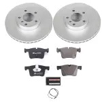 ESK6038 - : Genuine Geomet Coated Rotors, ECE-R90 Brake Pads + Hardware Kit for PowerStop Image