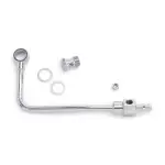 8126 - : Chrome Steel Fuel Line With 3/8" Barbed End Inlet Without Fuel Filter for Edelbrock Image
