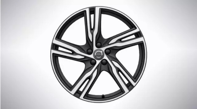 31660195 - : 2017-2020 Volvo 20 Inch Aluminum Rim Alloy Wheel 5 Double Spoke Matte Black Diamond Cut for Volvo: V90, V90 Cross Country Image