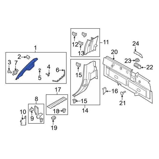 Body A-Pillar Trim Panel - Ford (ML3Z-1503599-AE)