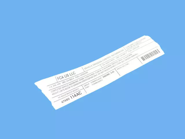 47480114AC - Labels: Vehicle Emission Control Information Label for Mopar Image