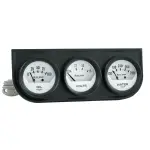 2324 - : GAUGE CONSOLE, OILP/WTMP/VOLT, 2", 100PSI/280?F/16V, WHT DIAL, BLK BZL, AG for AutoMeter Image