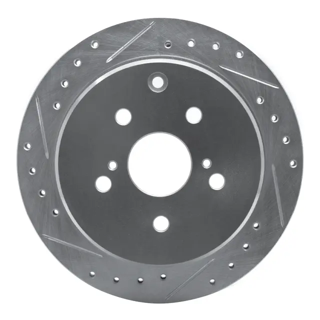 63176101L - Brakes &amp; Brake Parts: DFC Brake Rotor - Drilled and Slotted - Silver for DYNAMIC FRICTION Image