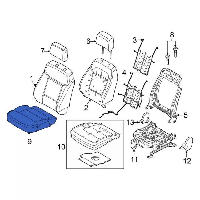 Cushion Cover - Ford (NL3Z-1662901-GC)