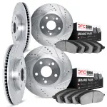750475004 - : DFC Rotors-Drilled and Slotted-Silver with 5000 Advanced Brake Pads for DYNAMIC FRICTION Image