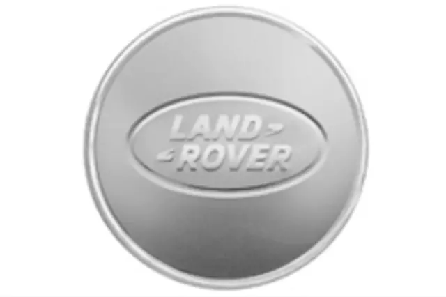 LR069900 - : Wheel Center Cap - Satin Silver Finish for Land Rover: Defender 110, Defender 90, Discovery, Discovery Sport, LR4, Range Rover, Range Rover Evoque, Range Rover Sport, Range Rover Velar Image