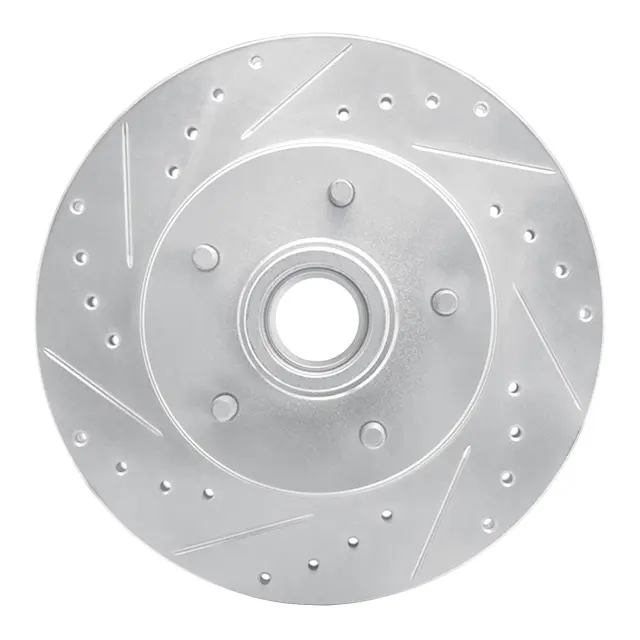 63151000L - Brakes &amp; Brake Parts: DFC Brake Rotor - Drilled and Slotted - Silver for DYNAMIC FRICTION Image