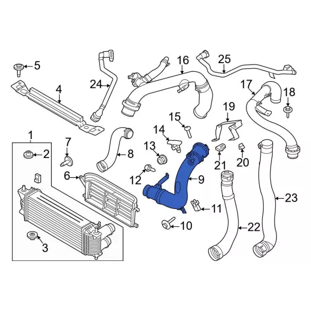 NB3Z6F073B - : Inter-Cooler Hose for Ford: Bronco, Ranger Image