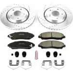 K7352 - : Z23 Daily Driver Carbon-Fiber Ceramic Brake Pad and Drilled &amp; Slotted Rotor Kit for PowerStop Image