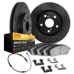 822263216 - : DFC Brake Rotor - Drilled &amp; Slotted - Black w/HD Brake Pad w/HW Kit &amp; Sensor for DYNAMIC FRICTION Image