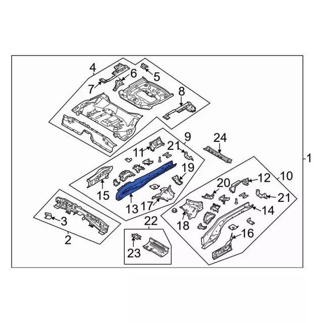 LX6Z7810126G - Body: Rear Rail for Ford: Bronco Sport Image