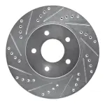 63147063L - : DFC Brake Rotor - Drilled and Slotted - Silver for DYNAMIC FRICTION Image