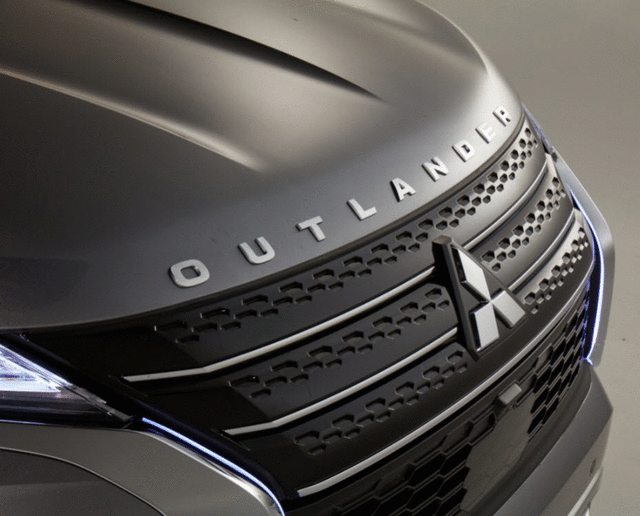 MZ553024EX - : Hood Emblem - Outlander Satin for Mitsubishi: Outlander, Outlander PHEV Image
