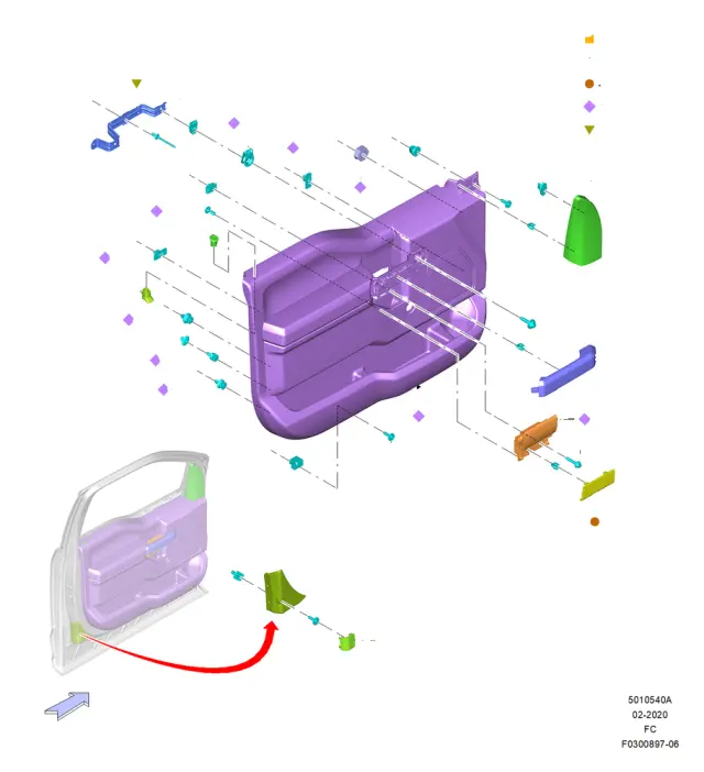 W701679S424 - Body: Glove Box Latch Screw for Ford Image