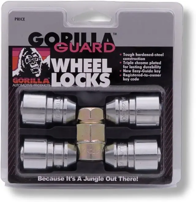 61681 - Tire and Wheel: Gorilla Guard Lock Set Acorn Bulge 3/4"&amp;13/16" Dual Hex 1/2"-20 Chrome Set of 4 for Gorilla Automotive Image