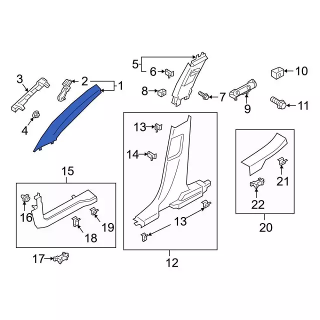 M1PZ7803598AB - Body: Windshield Pillar Trim for Ford: Bronco Sport Image
