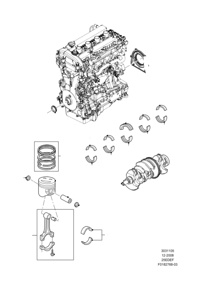 9E5Z6333J - Engine: Engine Crankshaft Main Bearing for Ford Image