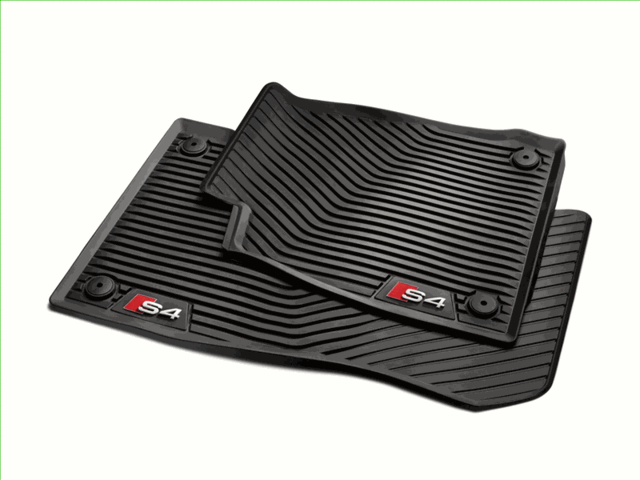 8W1061221A041 - Interior: 2018-2022 Audi S4 Front Left &amp; Right All Weather Rubber Floor Mats Set Of 2 Black for Audi: S4 Image