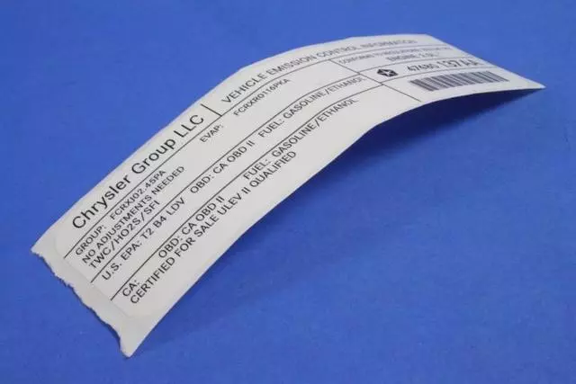 47480137AA - Labels: Vehicle Emission Control Information Label for Mopar Image