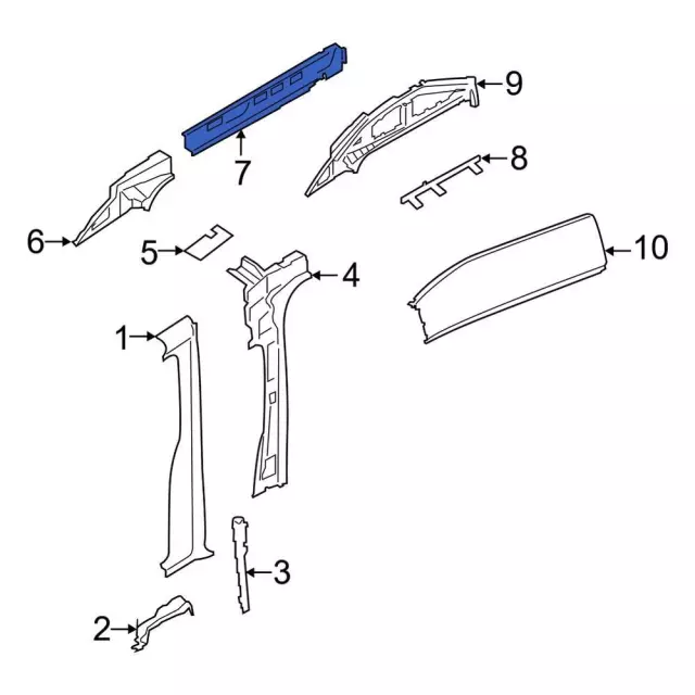 SK4Z61513A31C - Body: Roof Side Rail for Ford: E-Transit, Transit-150, Transit-250, Transit-350, Transit-350 HD Image