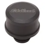 42133 - : Push-in Round Billet Aluminum Breather - Black for Edelbrock Image