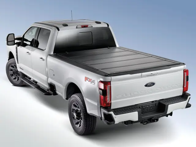 VPC3Z99501A42B - Exterior: Hard Folding Black Tonneau/Bed Cover 5 Panel for Ford Image