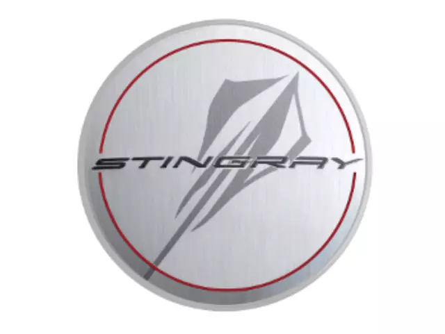 84385016 - : 2020-2023 Chevrolet Corvette - Wheel Center Cap, Silver W\\/Stingray Logo for GM Image