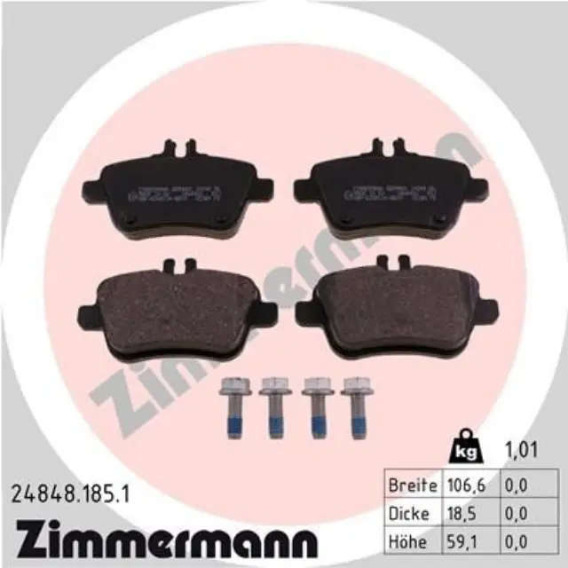 248481851 - : Zimmermann 24848.185.1 Disc Brake Pad Set for ZIMMERMANN Image
