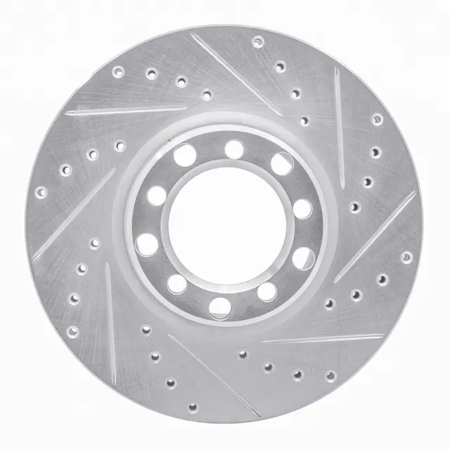 63163007R - Brakes &amp; Brake Parts: DFC Brake Rotor - Drilled and Slotted - Silver for DYNAMIC FRICTION Image