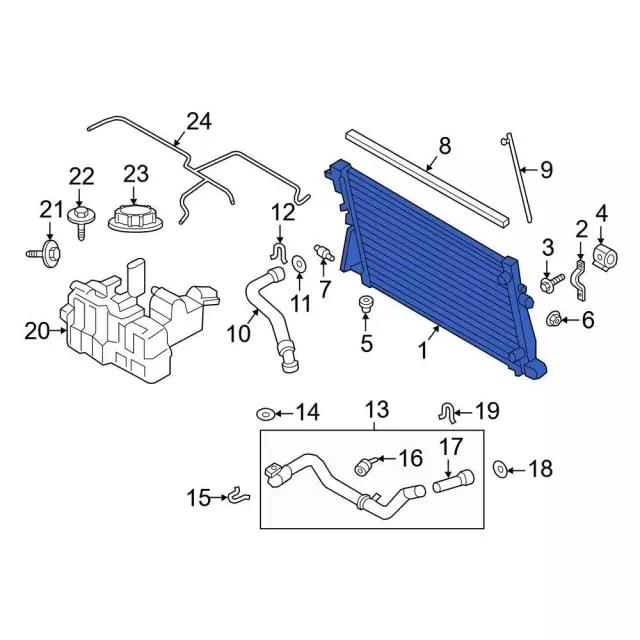 LC3Z8005A - Cooling System: Radiator for Ford: F-250 Super Duty, F-350 Super Duty, F-450 Super Duty, F-550 Super Duty Image