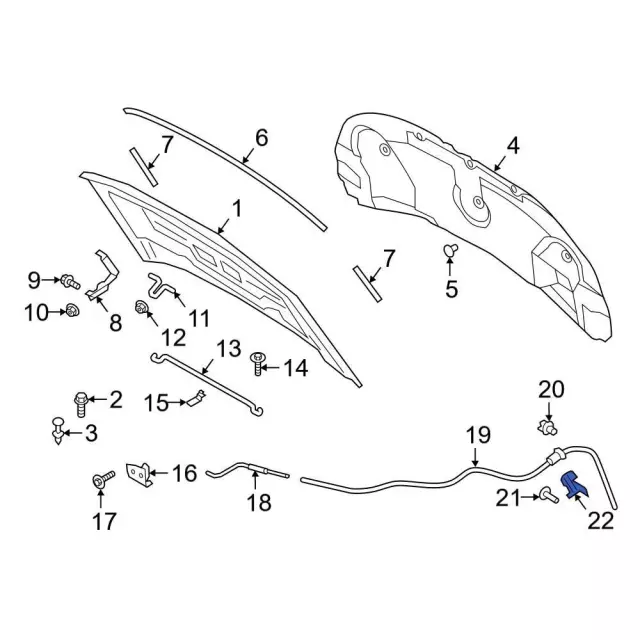 LB5Z16B626B - Body: Handle for Ford: Explorer, Police Interceptor Utility | Lincoln: Aviator Image