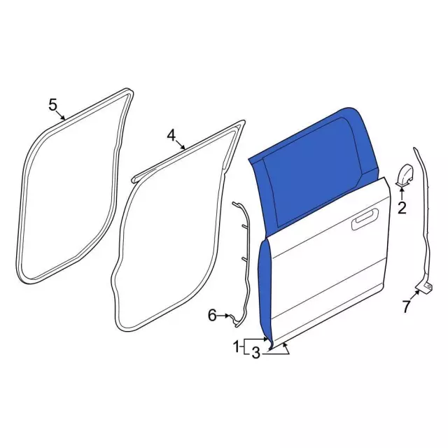thumbnail image 2 of OEM Ford Front Right Passenger Door Window Trim F-150 2015-2018 – FL3Z1520554BD 2 of 4