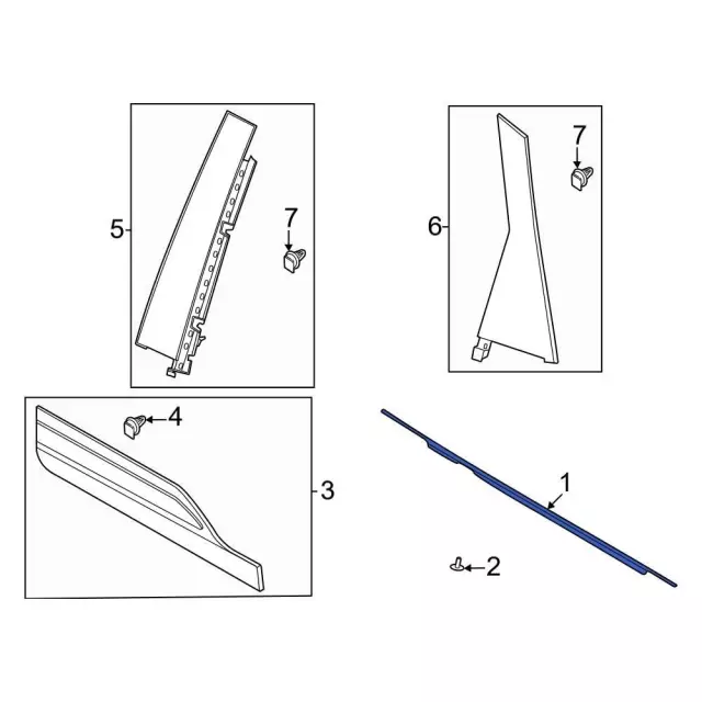 LJ6Z7821453E - Body: Belt Molding for Ford Image