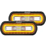 53123 - : SR-L Series Off-Road Spreader Pod, 3 Wire, Surface Mount, Amber Halo, Pair for Rigid Industries Image