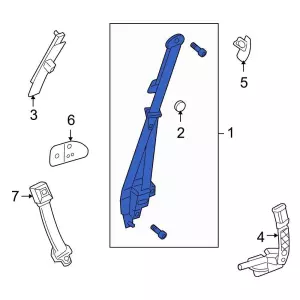 7L2Z78611B69AE - Body: Seat Belt Lap And Shoulder Belt for Ford Image