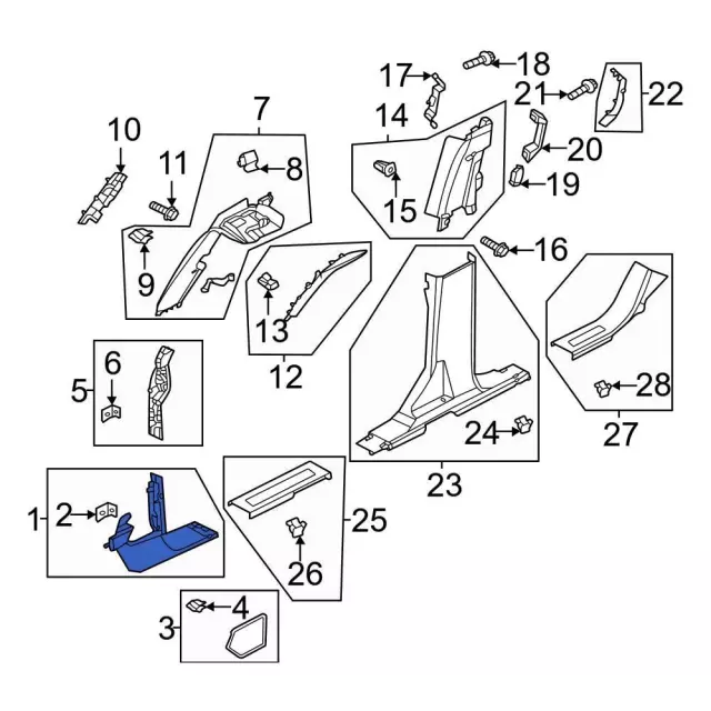 Kick Panel Trim - Ford (M2DZ-7802344-AD)