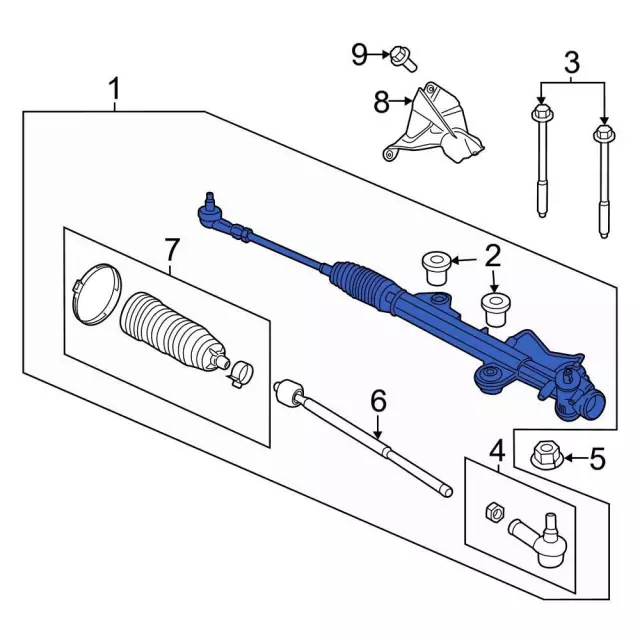 Rack And Pinion Assembly - Ford (KK4Z-3504-B)