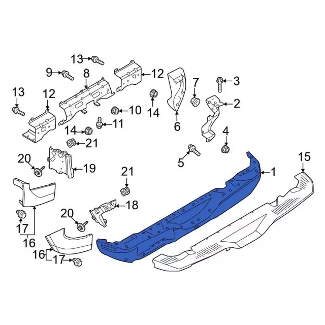 Bumper Face Bar - Ford (M2DZ-17906-BC)