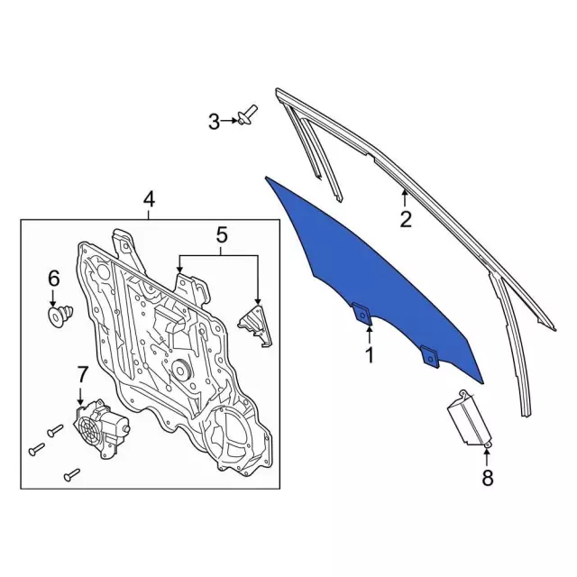 LB5Z7825713E - : Door Glass for Ford: Explorer, Police Interceptor Utility Image
