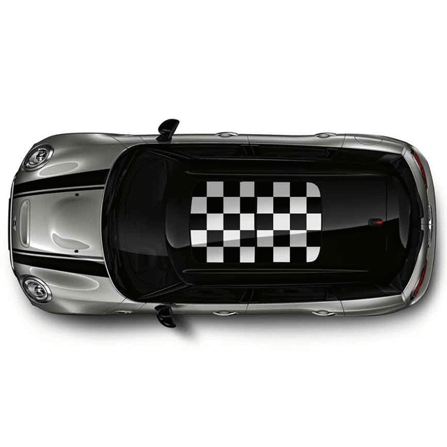 Checkered Flag Roof Graphic - With Sunroof - Mini (51-14-2-355-186)