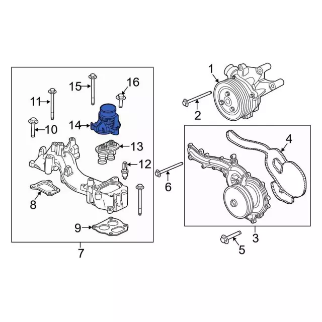 LC3Z8592A - : Engine Water Pump Outlet Pipe for Ford Image