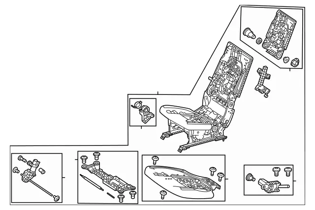 1679201417 - Rear Seat Bench: Seat Frame Base for Mercedes-Benz: GLS450, GLS580, GLS63 AMG, Maybach GLS600 Image image