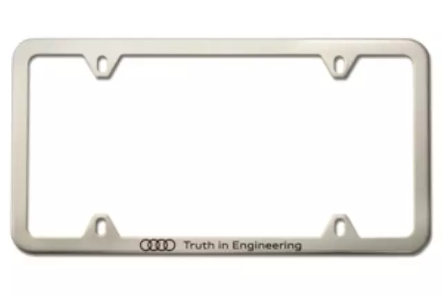 ZAW071801 - Exterior: Satin Finished Slimline Truth in Engineering License Plate Frame for Audi: A3, A3 Quattro, A4 Quattro, A5 Quattro, A6 Quattro, A7 Quattro, A8 Quattro, allroad, Q3, Q5, Q7, R8, RS5, RS7, S3, S4, S5, S6, S7, S8, SQ5, TT Quattro, TTS Quattro Image