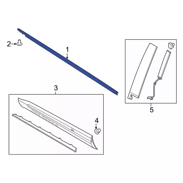 Weatherstrip Door Belt - Ford (LB5Z-7821453-E)