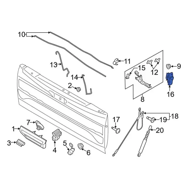 JL3Z-9943400-DB - Tailgate Handle 2018-2020 Ford F-150 | Ford