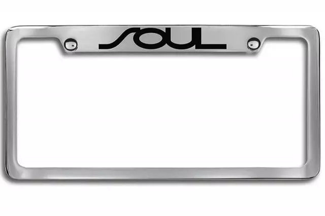 UR013AY002AM - Exterior: License Plate Frame - Upper Logo - Black for Kia: K5, Rio, Soul, Soul EV Image